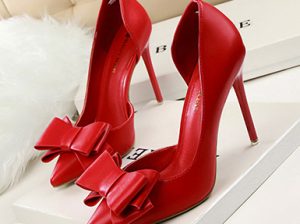 Women’s Stiletto Heels – Bow Trim / Pointed Toes