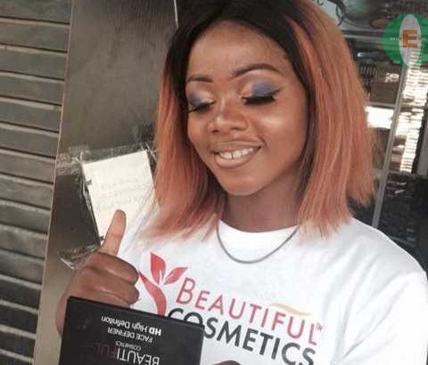 Beautiful cosmetics powder palette, foundation,