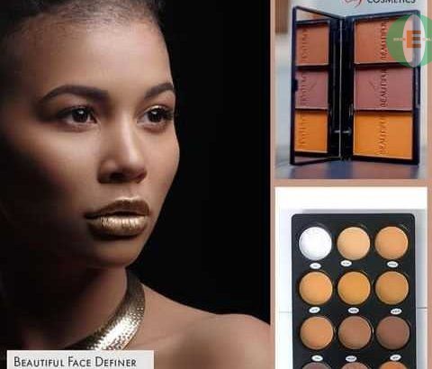 Beautiful cosmetics powder palette, foundation,